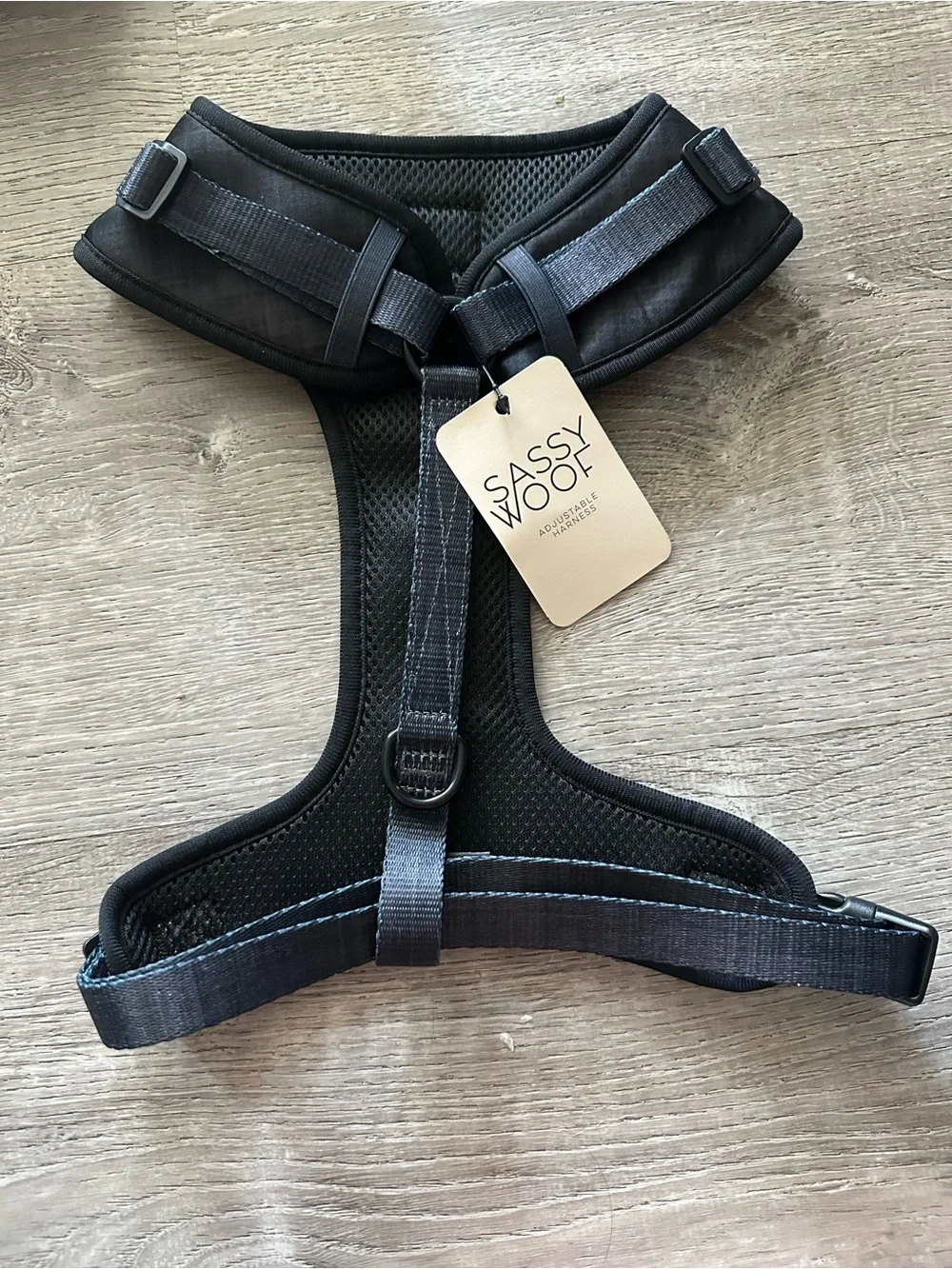 Sassy Woof Black Padded No-Pull Dog Harness size XL